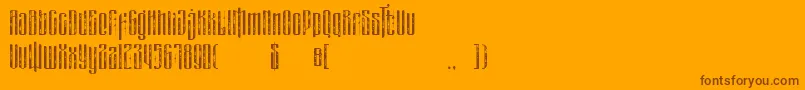 フォントmasquerouge rough – オレンジの背景に茶色のフォント