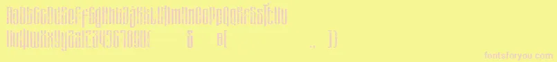 masquerouge rough-Schriftart – Rosa Schriften auf gelbem Hintergrund