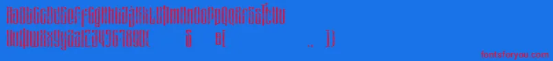 masquerouge rough Font – Red Fonts on Blue Background