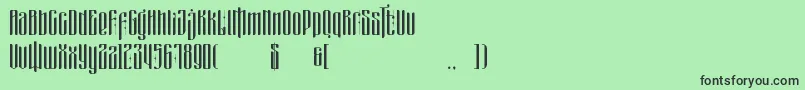 フォントmasquerouge – 緑の背景に黒い文字