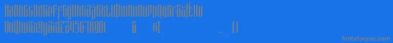 フォントmasquerouge – 青い背景に灰色の文字