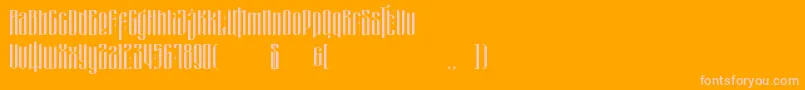 masquerouge Font – Pink Fonts on Orange Background