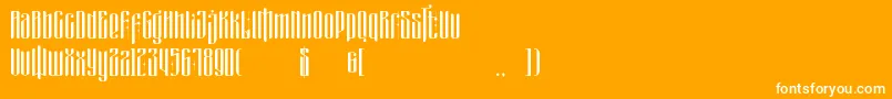 フォントmasquerouge – オレンジの背景に白い文字