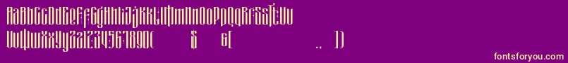 フォントmasquerouge – 紫の背景に黄色のフォント