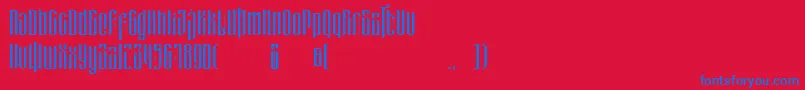 フォントmasquerouge – 赤い背景に青い文字