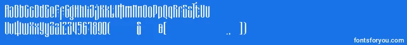 フォントmasquerouge – 青い背景に白い文字