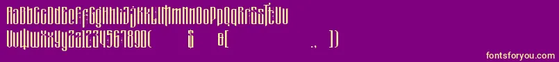 masquerouge Font – Yellow Fonts on Purple Background