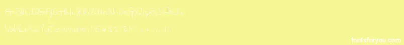 Masrodi-Schriftart – Weiße Schriften auf gelbem Hintergrund