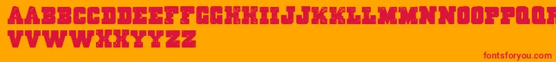 Czcionka Massive Dynamite – czerwone czcionki na pomarańczowym tle