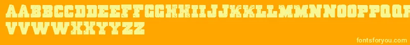 Massive Dynamite Font – Yellow Fonts on Orange Background