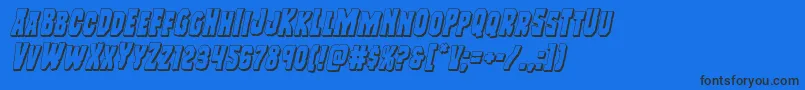 Freakfinder3Dital Font – Black Fonts on Blue Background