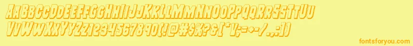 Freakfinder3Dital Font – Orange Fonts on Yellow Background