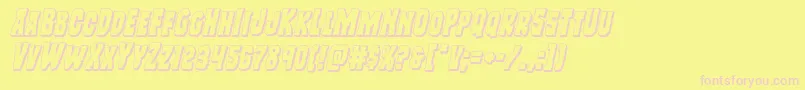 Freakfinder3Dital Font – Pink Fonts on Yellow Background