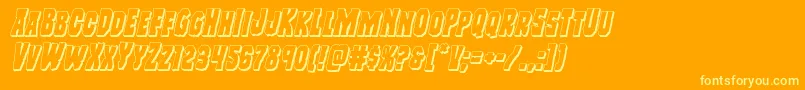 Freakfinder3Dital Font – Yellow Fonts on Orange Background