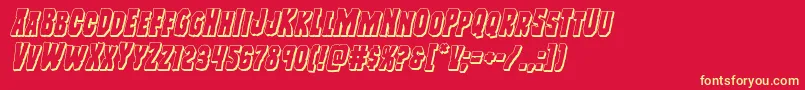 Freakfinder3Dital Font – Yellow Fonts on Red Background