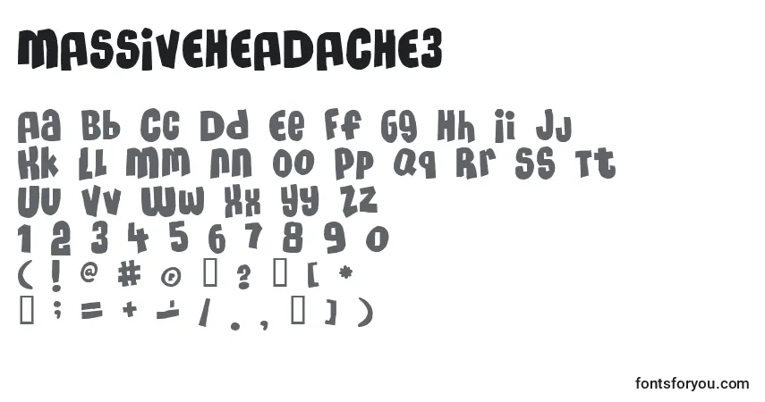 A fonte MASSIVEHEADACHE3 (133730) – alfabeto, números, caracteres especiais