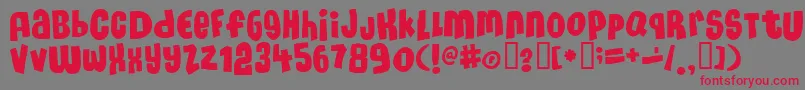 MASSIVEHEADACHE3 Font – Red Fonts on Gray Background