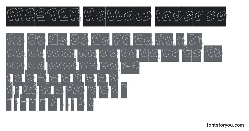 Fuente MASTER Hollow Inverse - alfabeto, números, caracteres especiales
