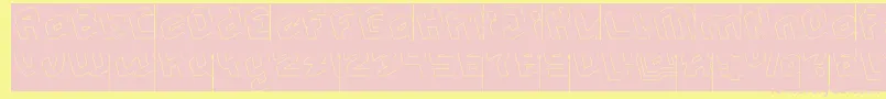 フォントMASTER Hollow Inverse – ピンクのフォント、黄色の背景