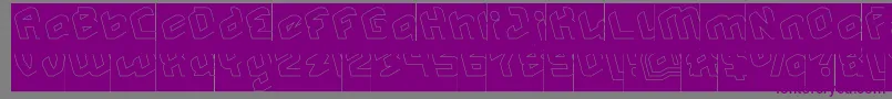 フォントMASTER Hollow Inverse – 紫色のフォント、灰色の背景