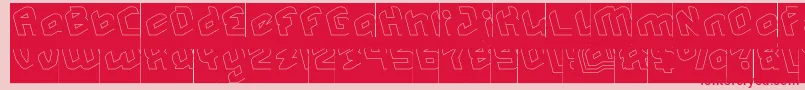 MASTER Hollow Inverse Font – Red Fonts on Pink Background