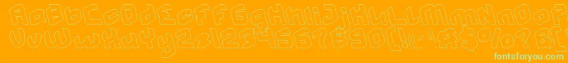 MASTER Hollow Font – Green Fonts on Orange Background