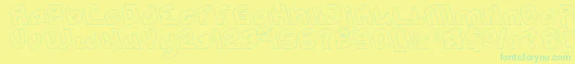 MASTER Hollow Font – Green Fonts on Yellow Background