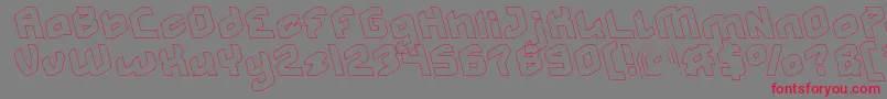 MASTER Hollow Font – Red Fonts on Gray Background