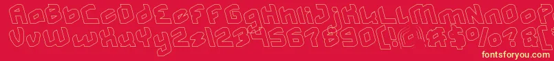 MASTER Hollow Font – Yellow Fonts on Red Background