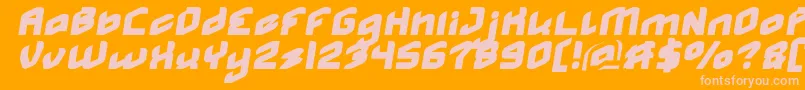 MASTER medium Normal Italic-Schriftart – Rosa Schriften auf orangefarbenem Hintergrund