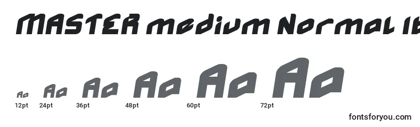 Размеры шрифта MASTER medium Normal Italic