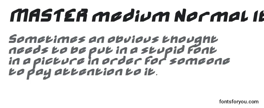 MASTER medium Normal Italic Font