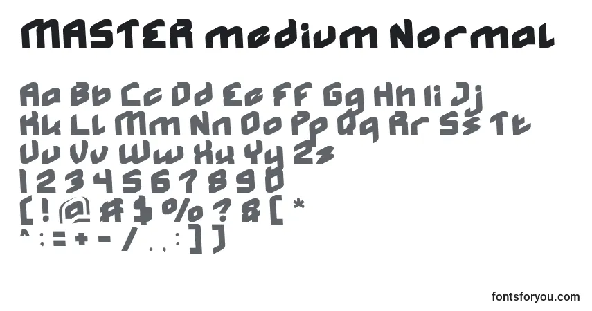 A fonte MASTER medium Normal – alfabeto, números, caracteres especiais