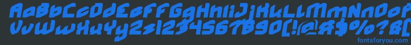 MASTER Normal Italic Font – Blue Fonts on Black Background