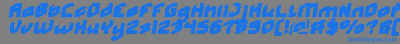 フォントMASTER Normal Italic – 灰色の背景に青い文字