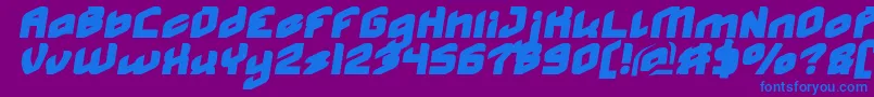 フォントMASTER Normal Italic – 紫色の背景に青い文字
