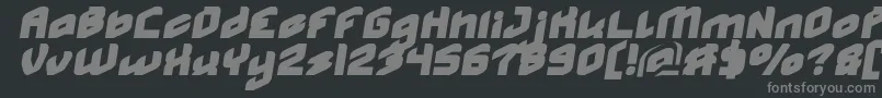 MASTER Normal Italic-fontti – harmaat kirjasimet mustalla taustalla