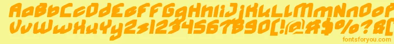 Шрифт MASTER Normal Italic – оранжевые шрифты на жёлтом фоне