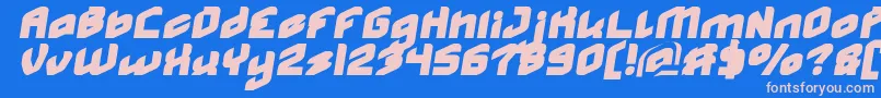 Шрифт MASTER Normal Italic – розовые шрифты на синем фоне