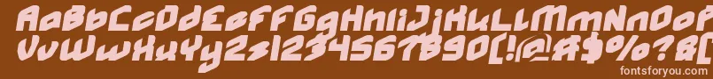 Czcionka MASTER Normal Italic – różowe czcionki na brązowym tle