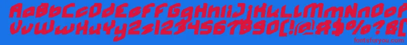 フォントMASTER Normal Italic – 赤い文字の青い背景