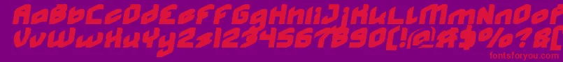フォントMASTER Normal Italic – 紫の背景に赤い文字
