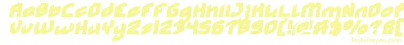 MASTER Normal Italic-Schriftart – Gelbe Schriften auf weißem Hintergrund