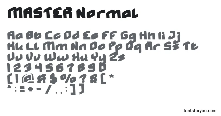 Fuente MASTER Normal - alfabeto, números, caracteres especiales