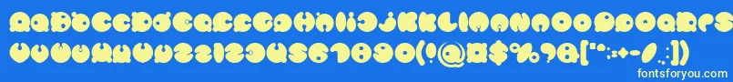Czcionka MASTER PANDA Bold – żółte czcionki na niebieskim tle