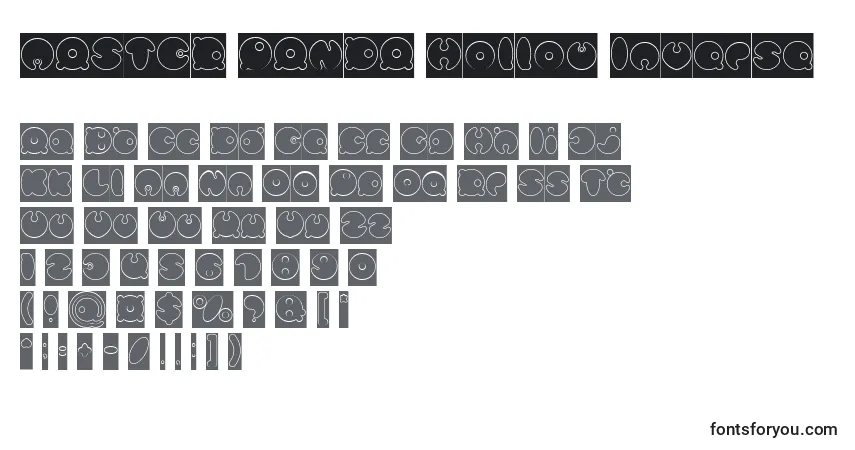 Шрифт MASTER PANDA Hollow Inverse – алфавит, цифры, специальные символы