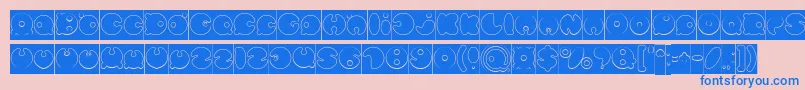 フォントMASTER PANDA Hollow Inverse – ピンクの背景に青い文字