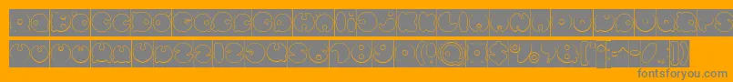 MASTER PANDA Hollow Inverse-Schriftart – Graue Schriften auf orangefarbenem Hintergrund