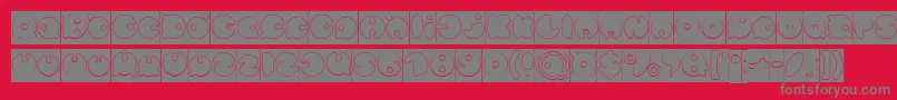 フォントMASTER PANDA Hollow Inverse – 赤い背景に灰色の文字