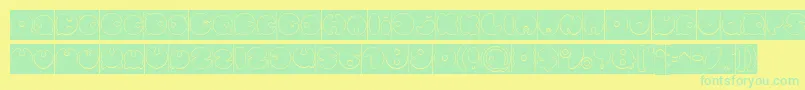 Czcionka MASTER PANDA Hollow Inverse – zielone czcionki na żółtym tle